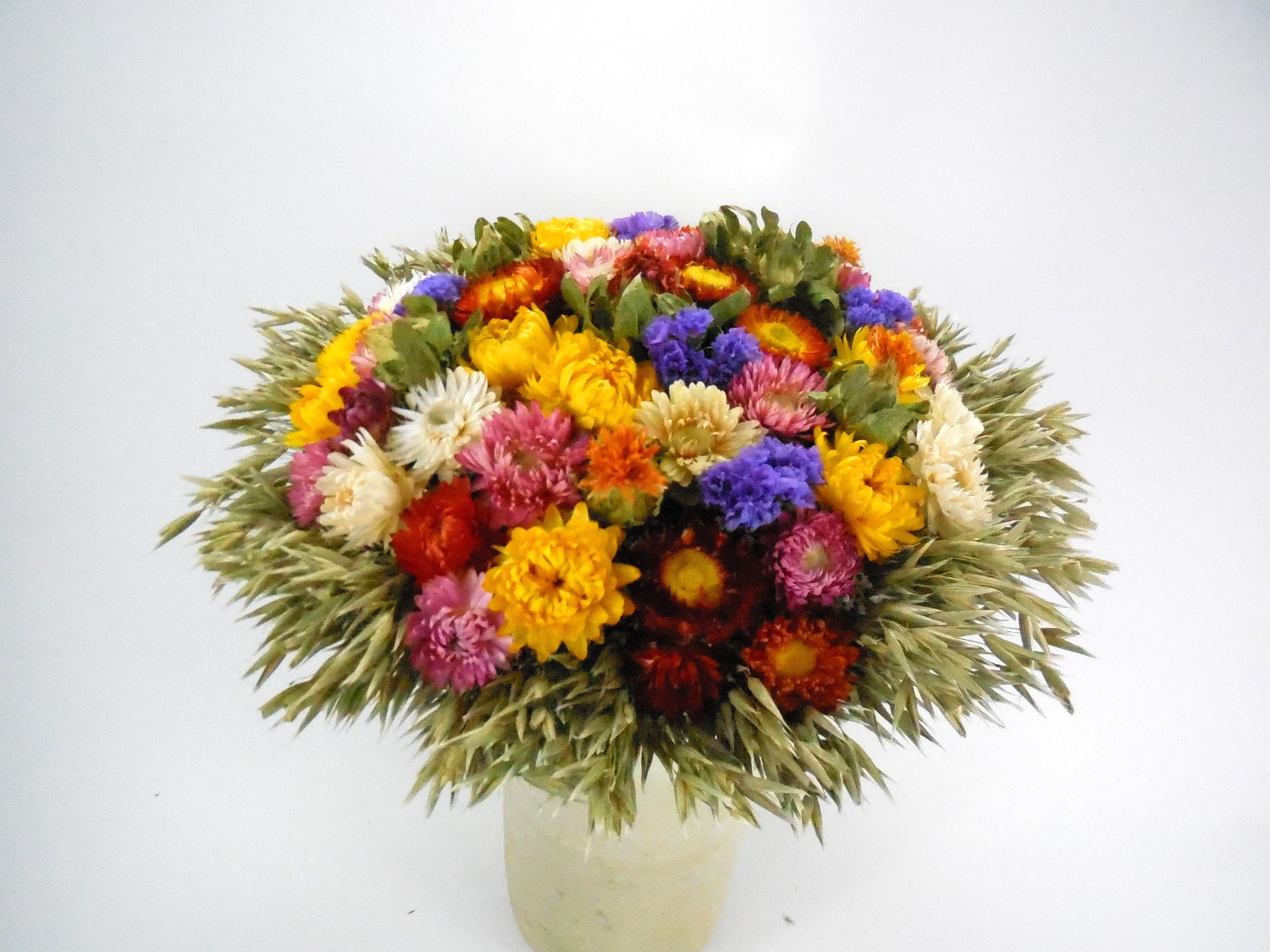 Strohblumenstrauß mit Hafer, 15❘20❘25❘30cm